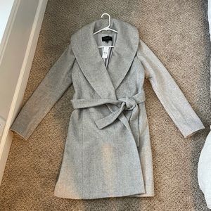 Tall Herringbone shawl collar wrap coat - Size Small Tall NWT never worn!